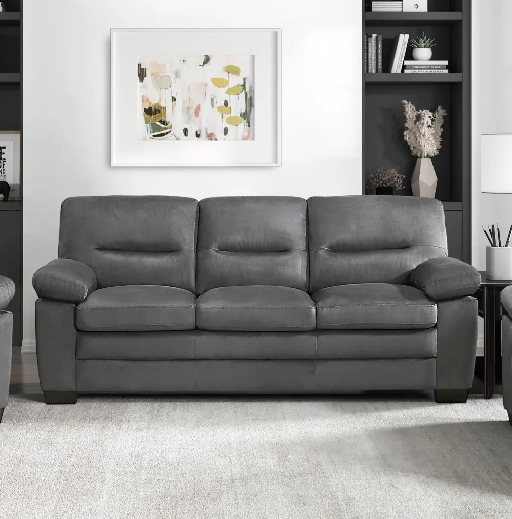 Modern Polished Design 1-Piece Sofa Dark Gray Material Living Room kanepe