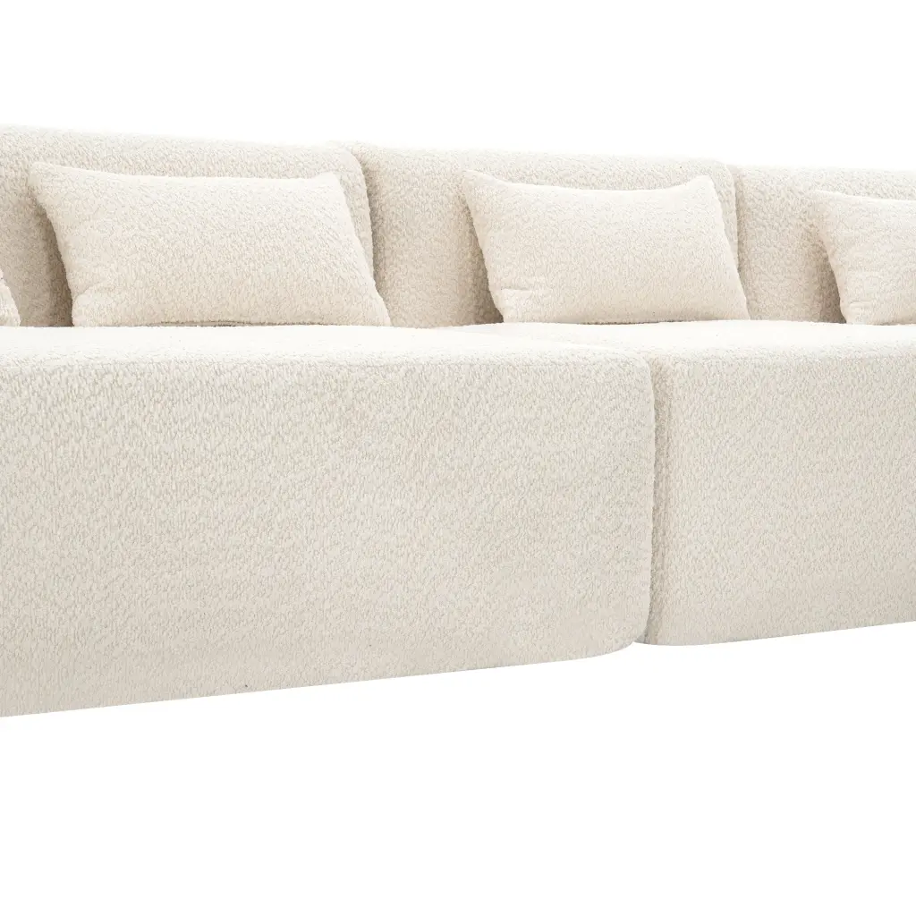 143.7 Inch Upholstered Sofa Free Combined Couch Two Chaise Lounges oris fur.
