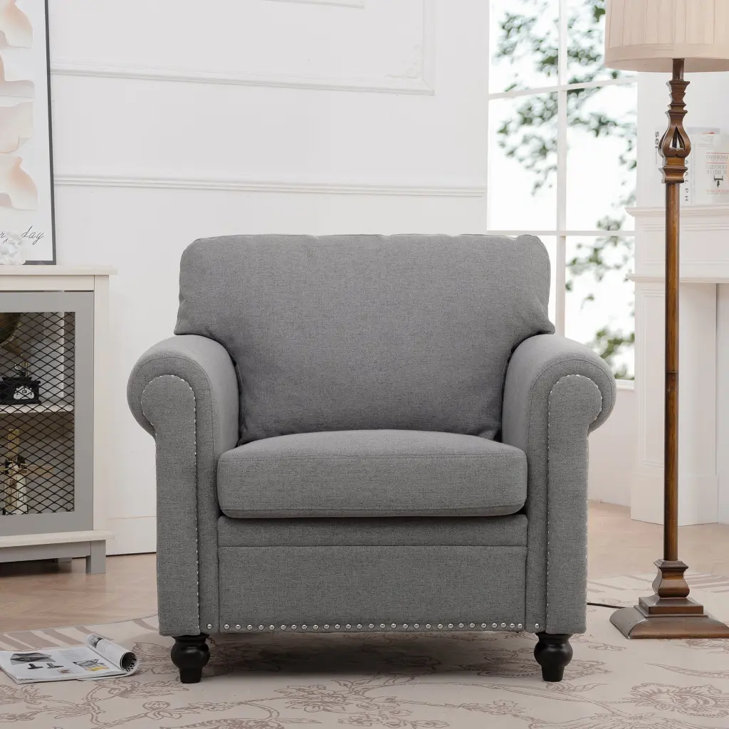 1 Seater Sofa Grey Foam Material rnb