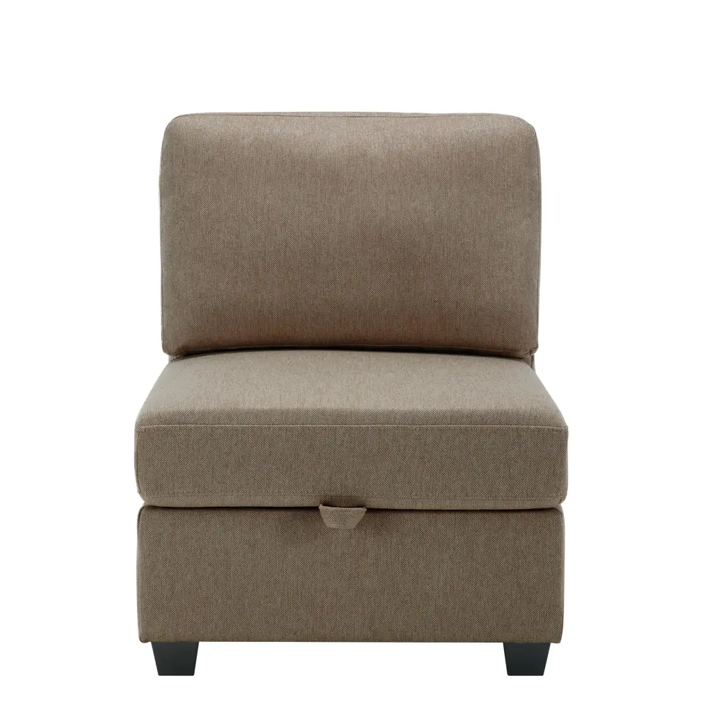 Palmilla Armless Sofa Brown Polyester 1 Seat Living Room Furniture ui furniture
