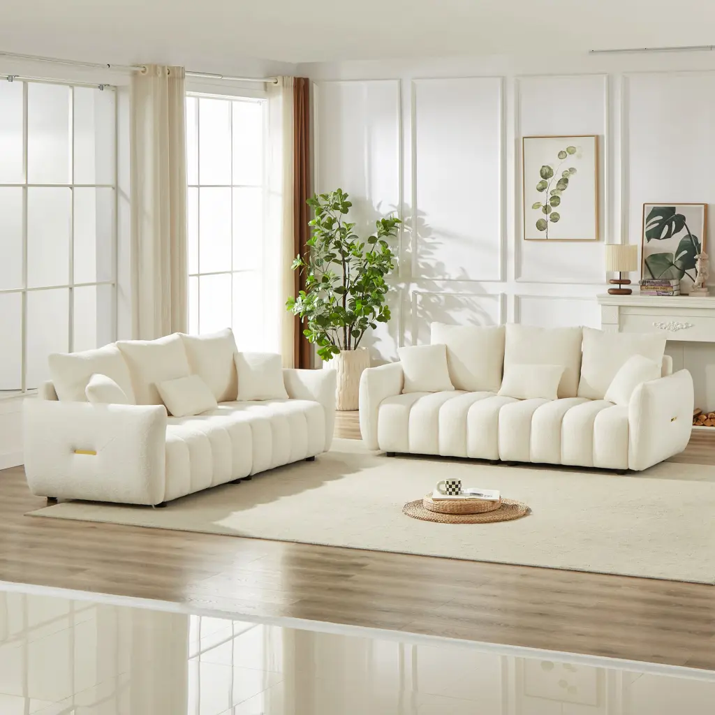 3 Seater Modern Living Room Teddy Sofa Wood Legs w1193