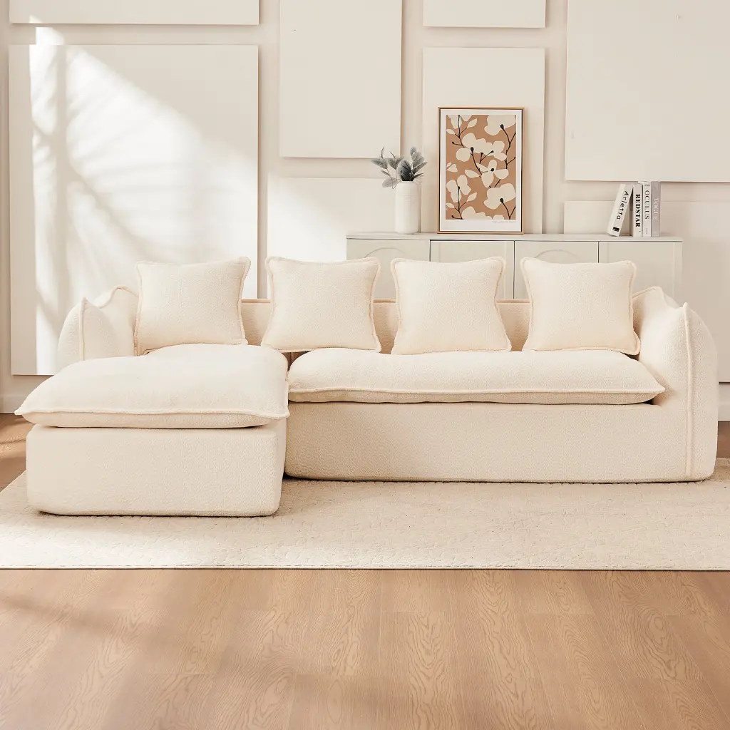 Deep Seat Sofa 3 Seater Oversized Comfy L Shaped Couch Living Room Large Space w2231