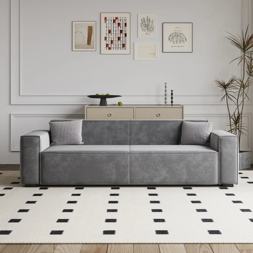 Modern Upholstered Tufted Couch Living Room Couches w2656