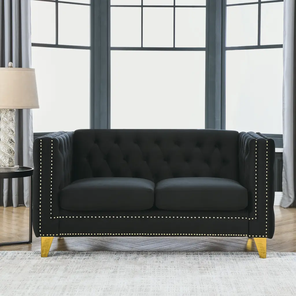 Velvet Tufted Sofa Buttons Living Room 3D Modeling Available welike furniture