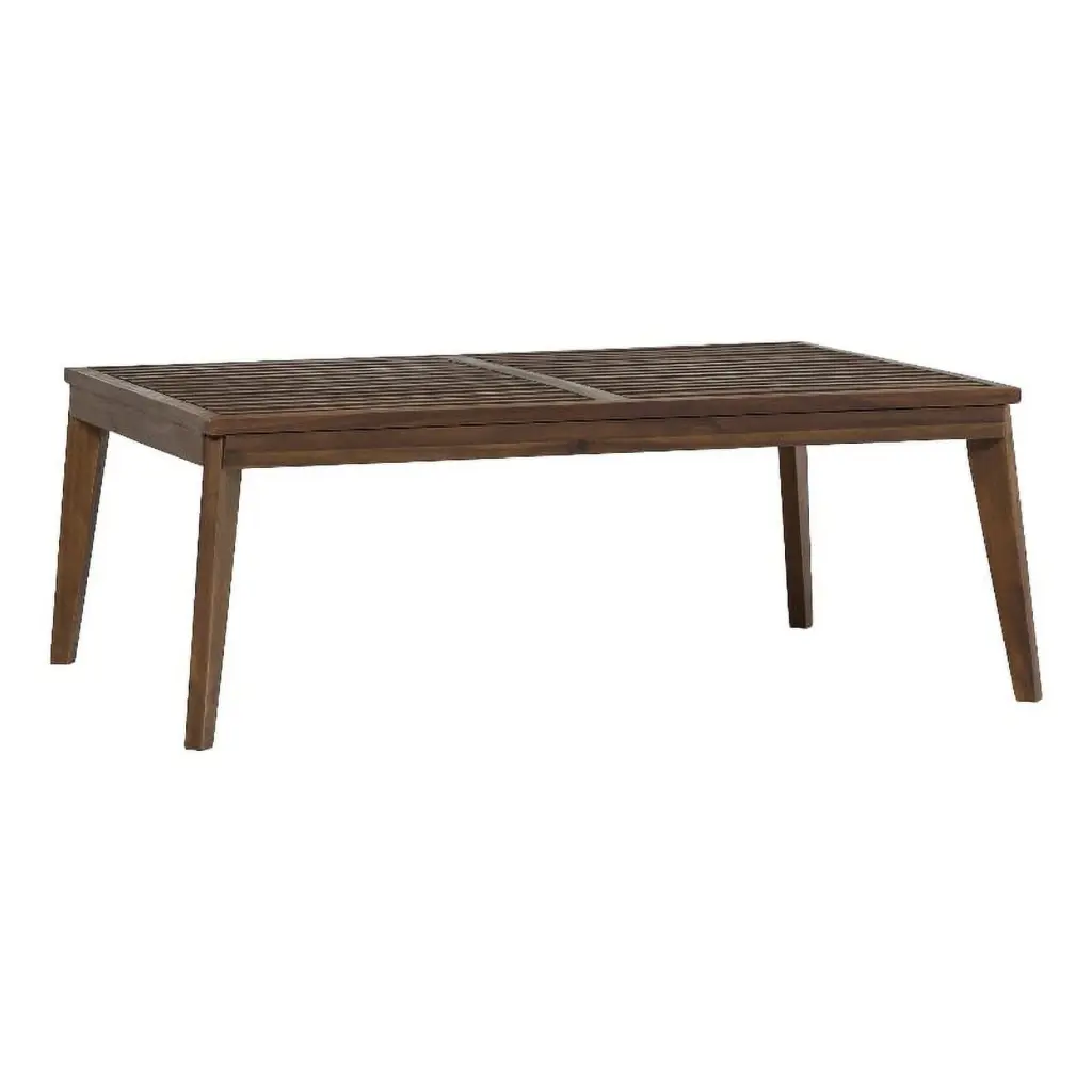 Modern Outdoor Zander Solid Wood Coffee Table Dark Brown Walker Edison
