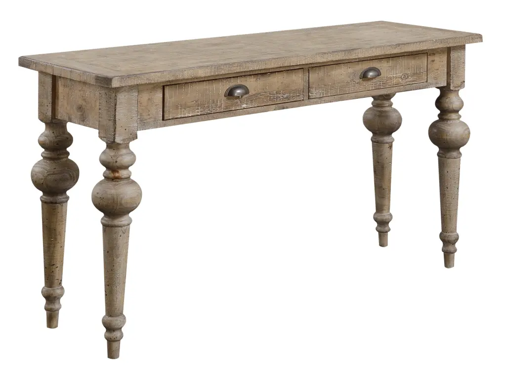 Ludin Taupe Sofa Table Taupe Solid Wood Console Table wallace - bay