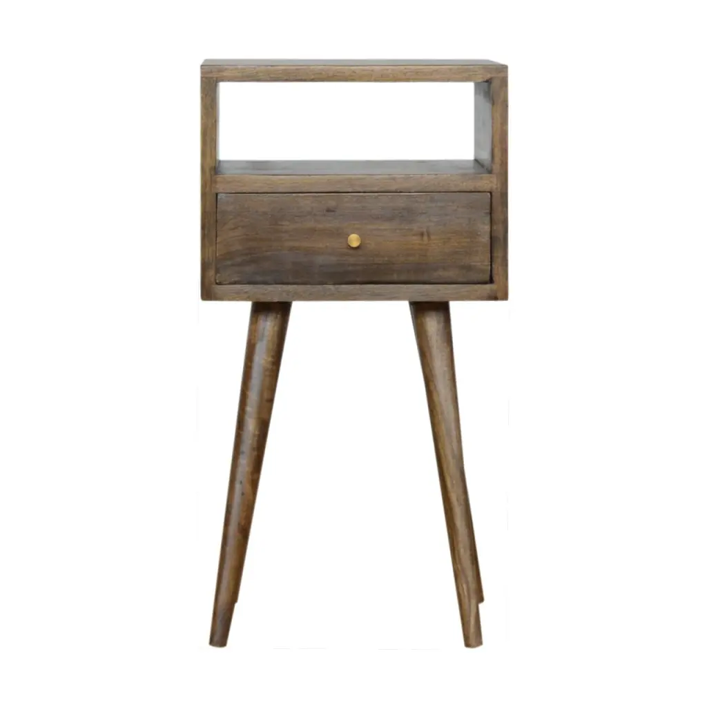 Mini Grey Washed Bedside Table - Gray Wash Solid Timber Nightstand artisan furniture