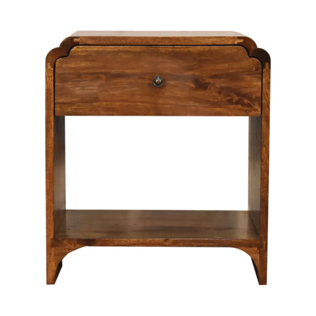 Newton Bedside Table Chestnut Solid Wood Nightstand artisan furniture