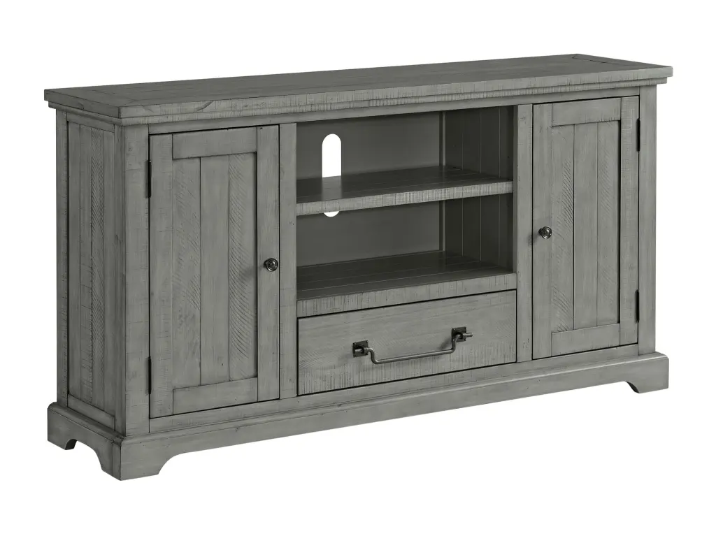 Martin Svensson Home Beach House Solid Wood Dove Grey TV Stand 70 Inch TVs