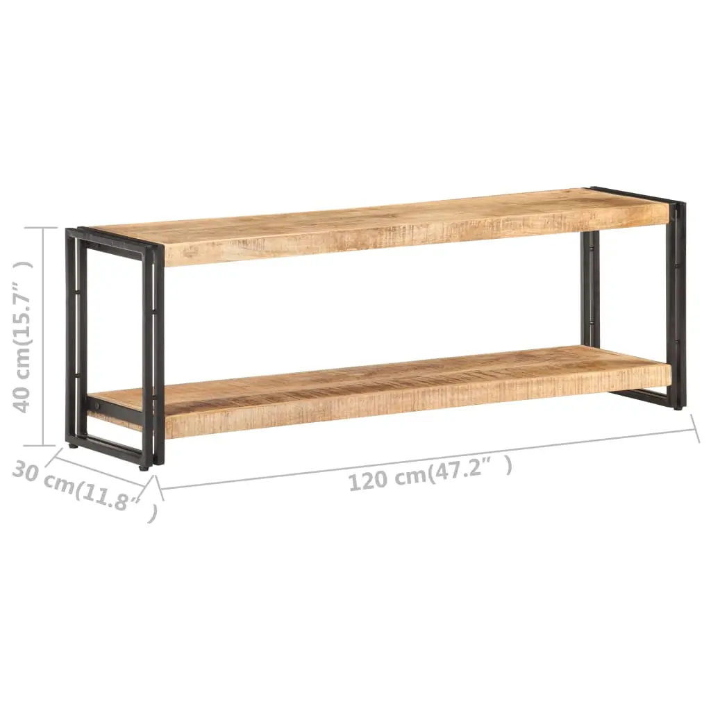 vidaXL Rough Mango Wood TV Stand 47.2x11.8x15.7 Media Console Living Room