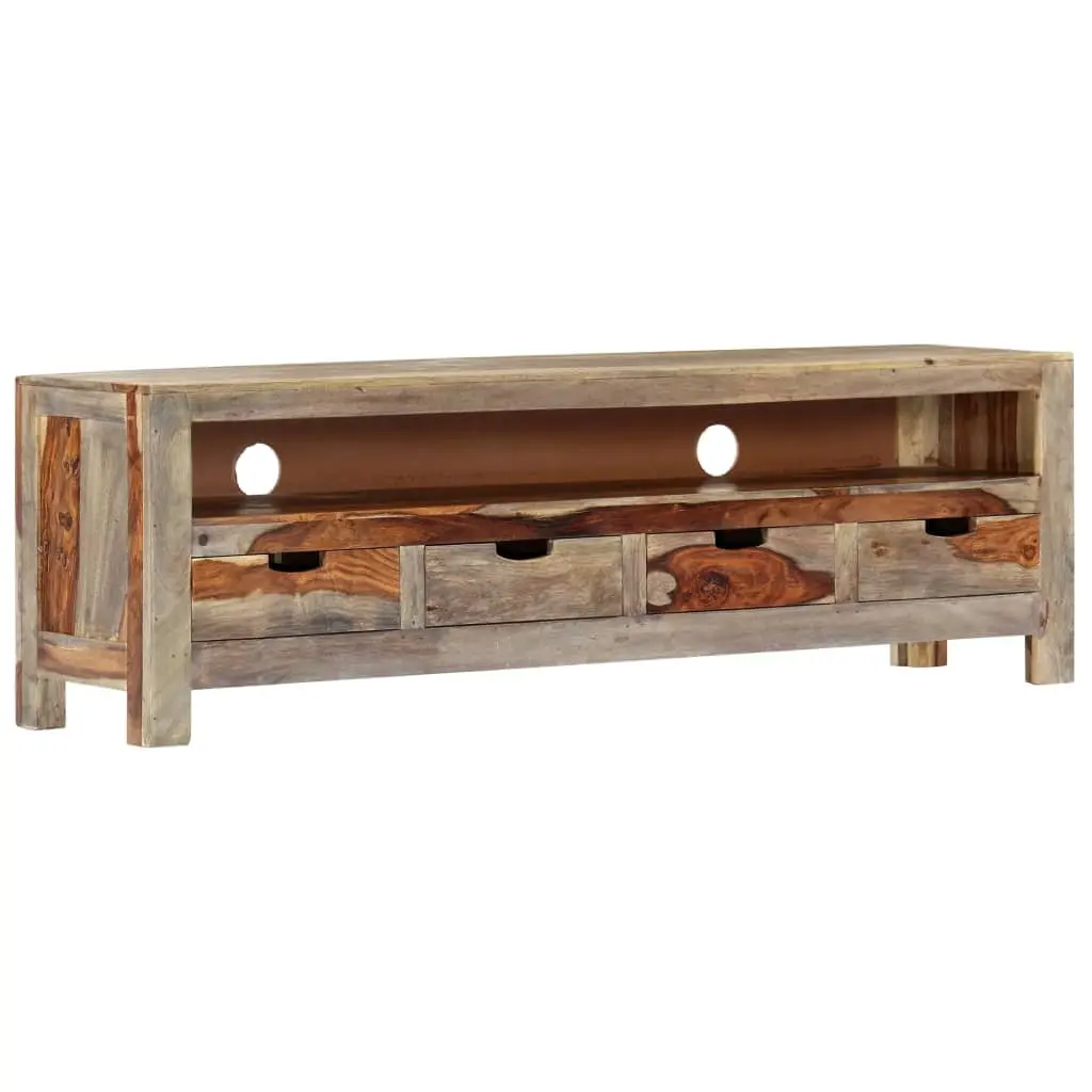 vidaXL TV Stand Solid Wood Sheesham 51.2x11.8x15.7 Inches