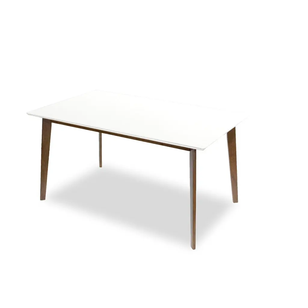 Carlos Solid Wood Dining Table White Finish Modern Kitchen and Dining Room ashcroft furniture