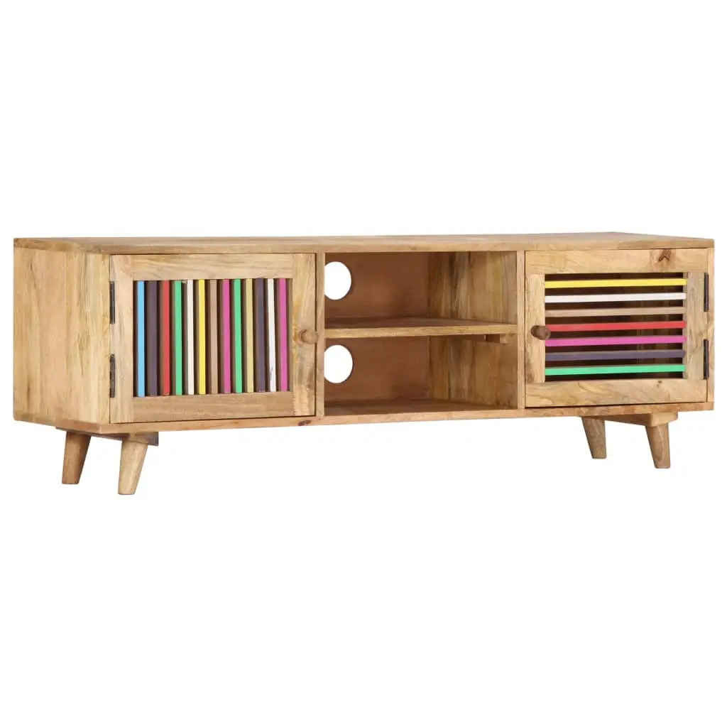 vidaXL 47.2 Inch Solid Wood Mango TV Stand Home Entertainment