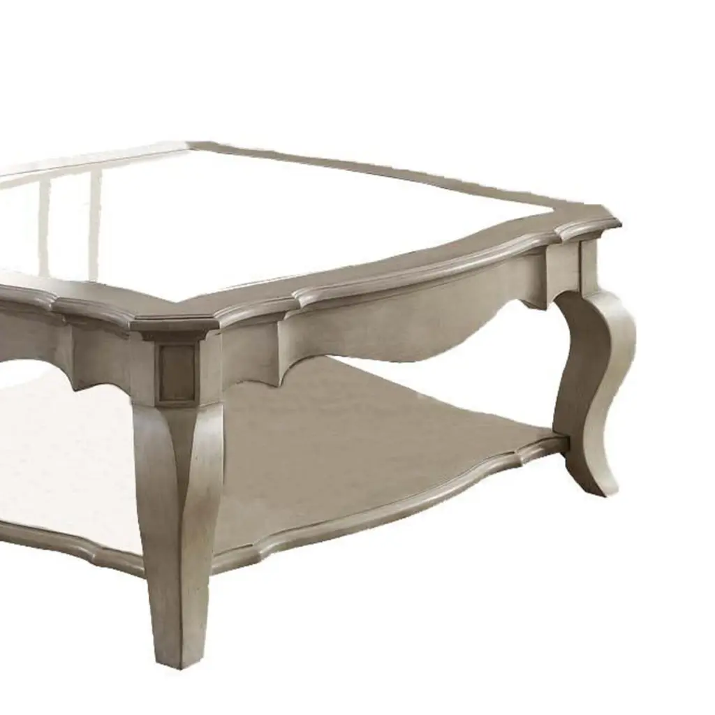 Maykoosh Southwestern Style Charming Coffee Table Brown Clear Glass