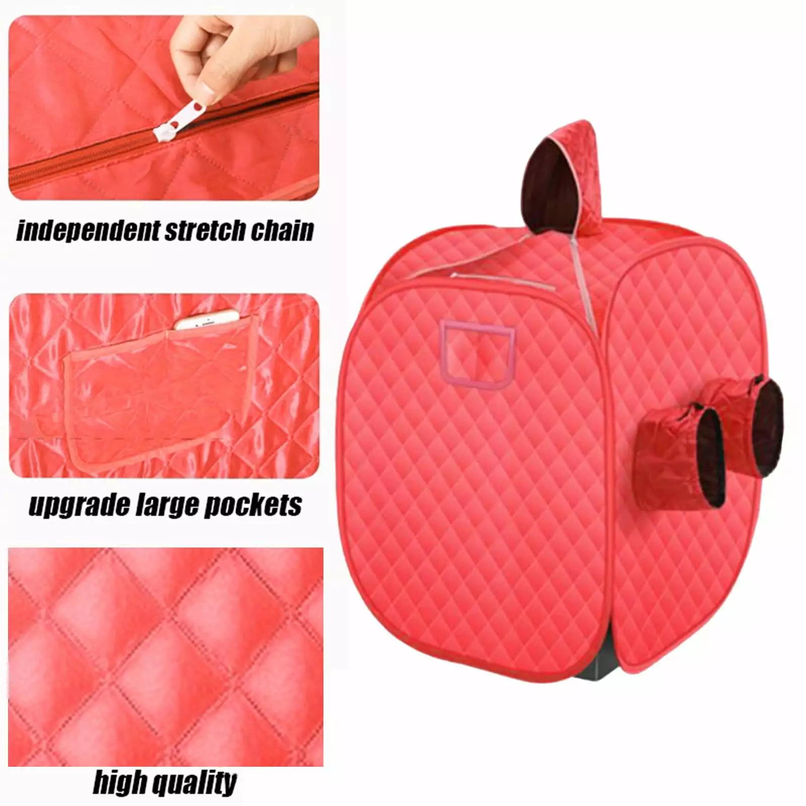 Portable Spa Room Tent Foldable Lightweight Indoor Use Steamer Not Included Red