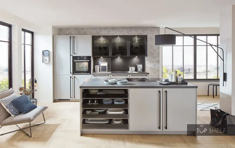 nobilia kitchen kitchen island Fashion 165 lacquer stone gray flat 300+210cm configurable -