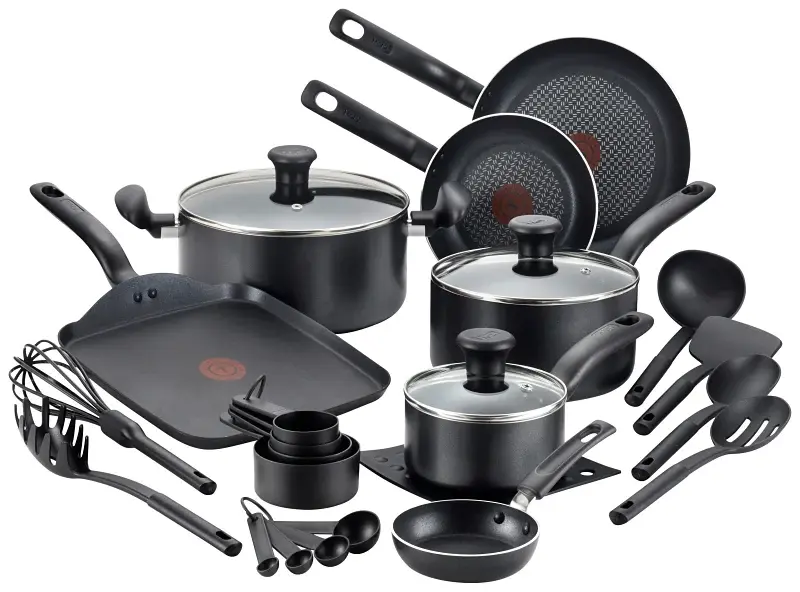 T-fal B207SK64 Cookware Adjust, Aluminum, Black, 20-Piece