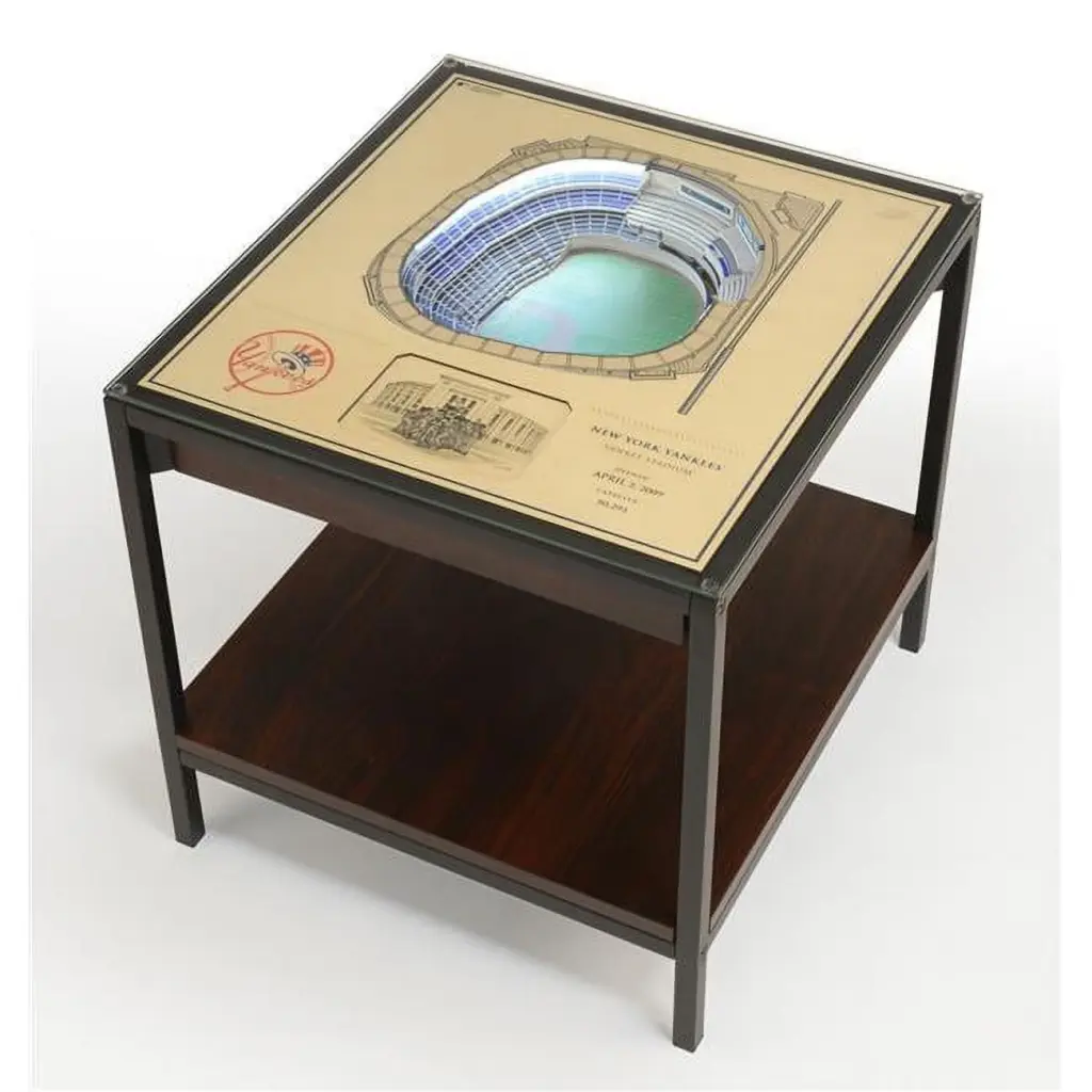 New York Yankees 25-Layer StadiumView Lighted End Table Brown YouTheFan
