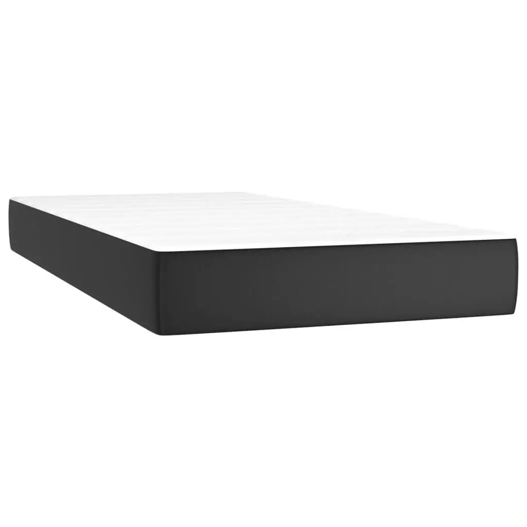 Pocket Spring Bed Mattress Black 39.4x74.8x7.9 Inches Twin Faux Leather
