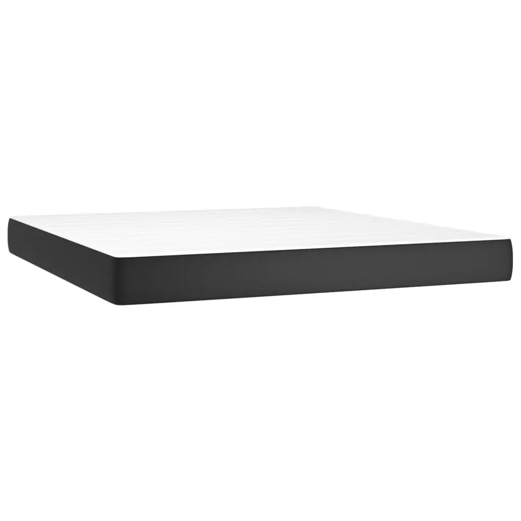 Pocket Spring Bed Mattress Black 72x83.9x7.9 Inches California King Faux Leather