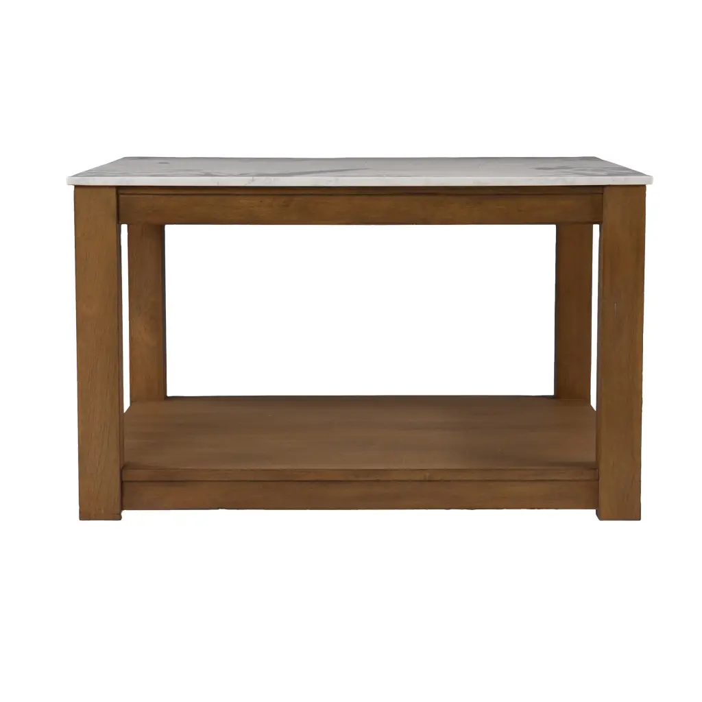 30 Inch Natural and Brown Solid Manufactured Wood Square Coffee Table Generic