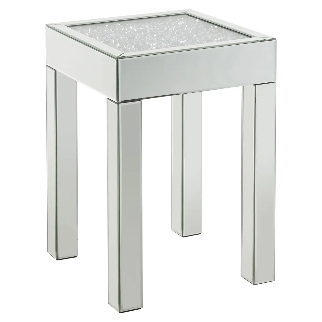 ACME Noralie Square End Table Mirrored Finish Acme Furniture