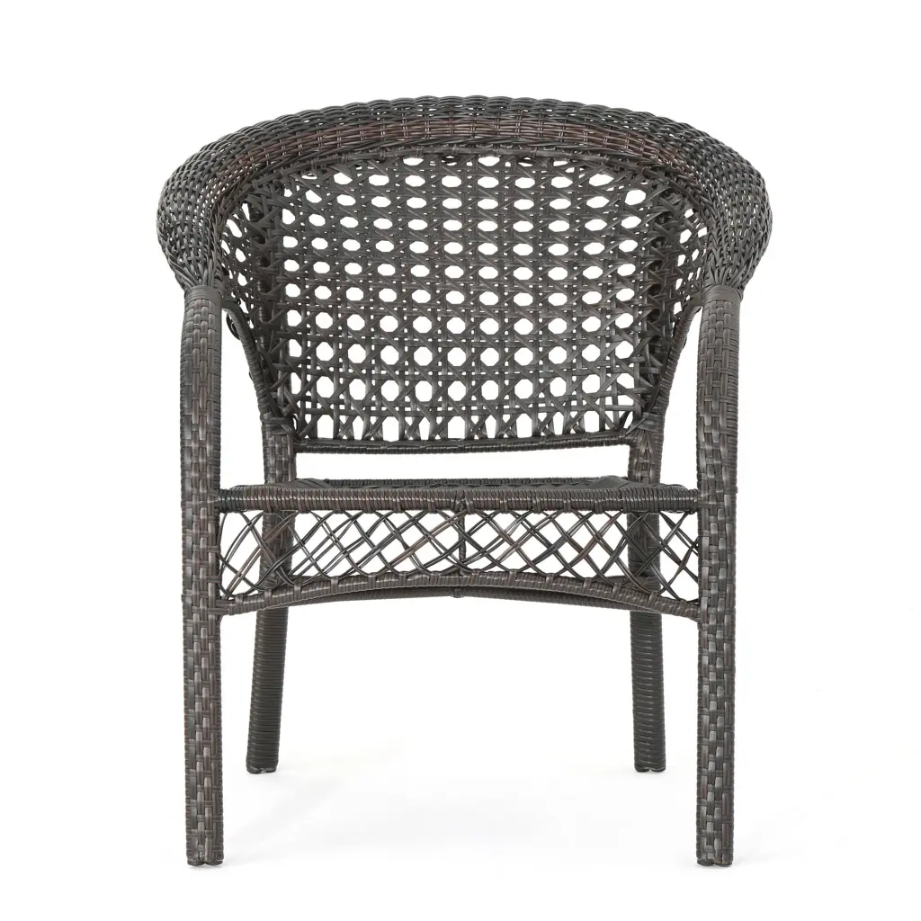Figi PE Wicker Stacking Chair Brown Multi Iron Patio or Dining nh-vivalux