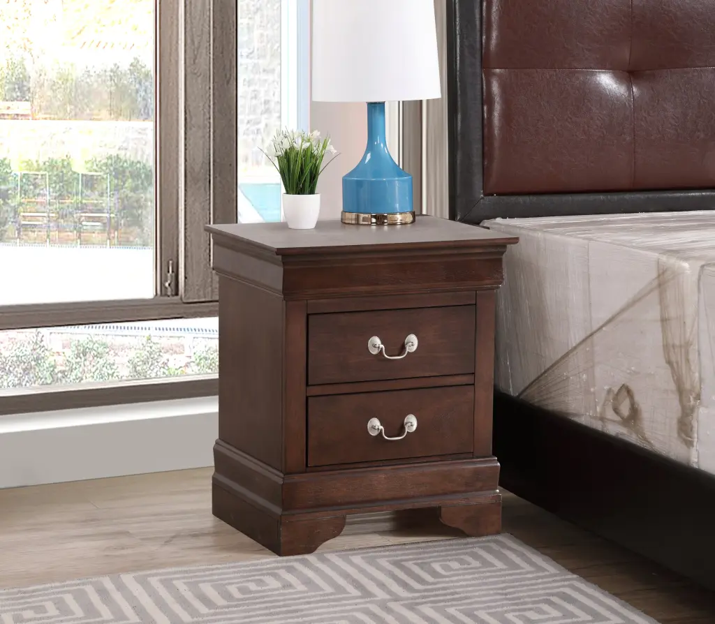 Louis Philippe G2125 Nightstand Cappuccino Beige Particle Board glory furniture
