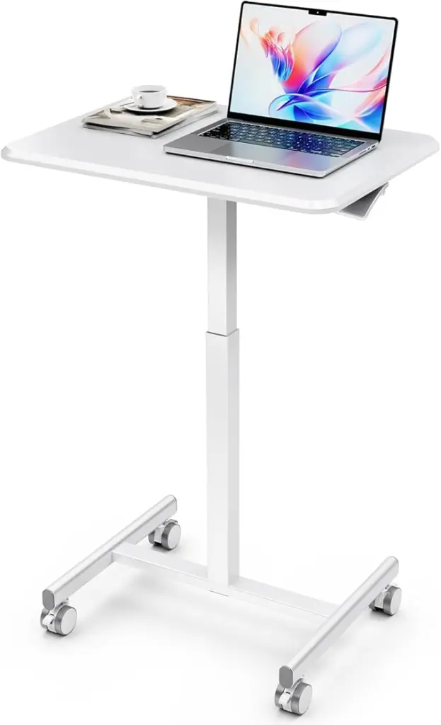 Standing Desk Small Rolling Desk Lockable Wheels Mobile Stand Up w1134dhs