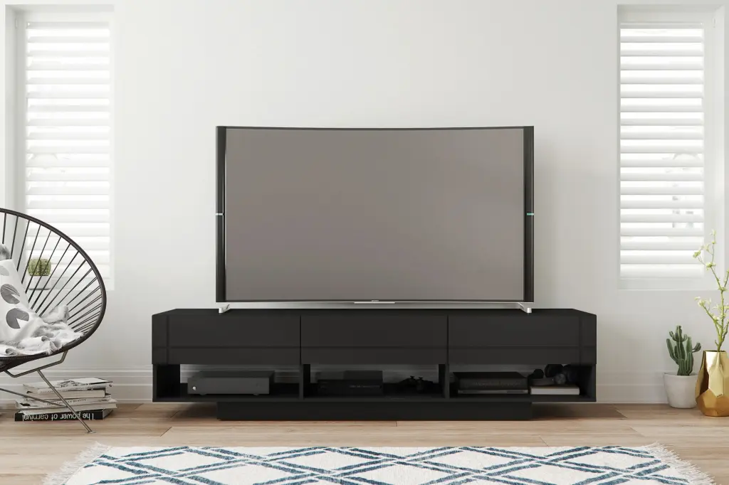 Nexera Stereo TV Stand TVs up to 80 Black