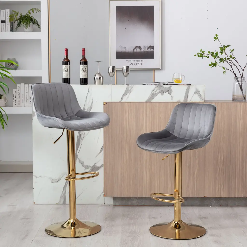 Chrome Footrest And Base Swivel Height Customizable Mechanical Lifting Adjustable Stool weehaa furniture