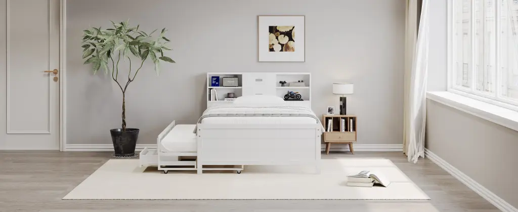 Full Size Captain Bed Storage Bookcase Headboard and Underbed Drawers bed best