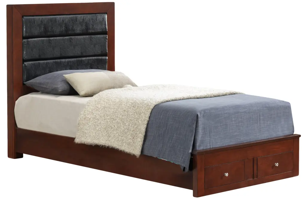 Burlington G2400C TSB Twin Storage Bed Cherry Twin Bedroom Storage glory furniture