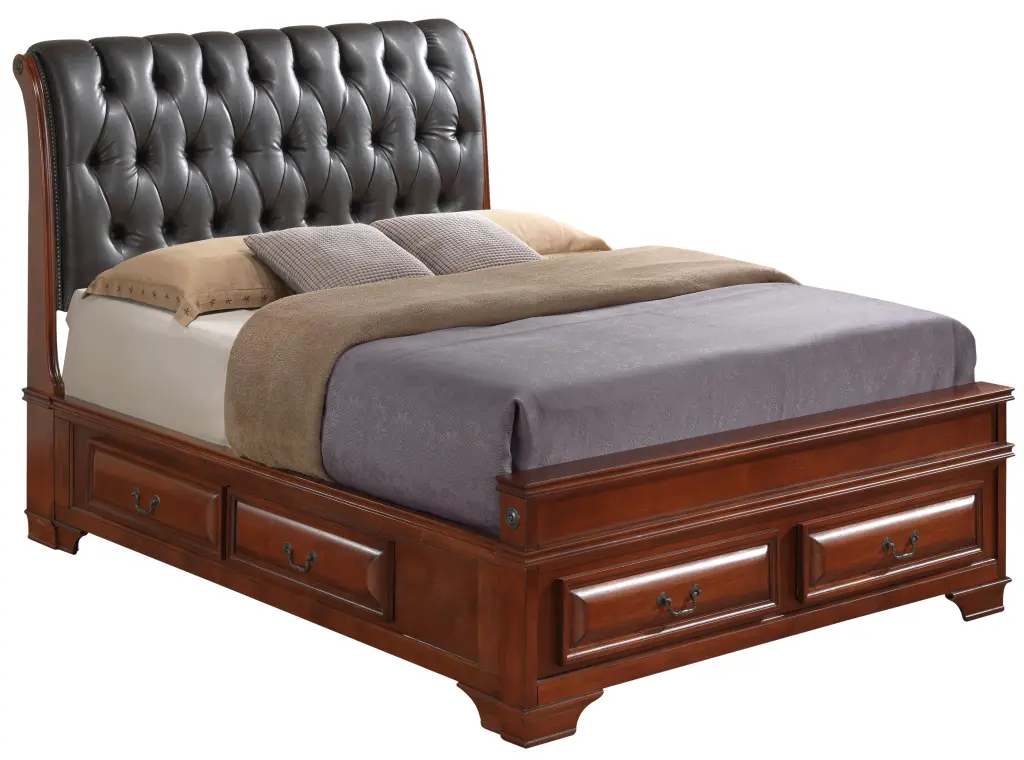 Lavita G8850E KB5 King Storage Bed Oak Oak Particle Board glory furniture
