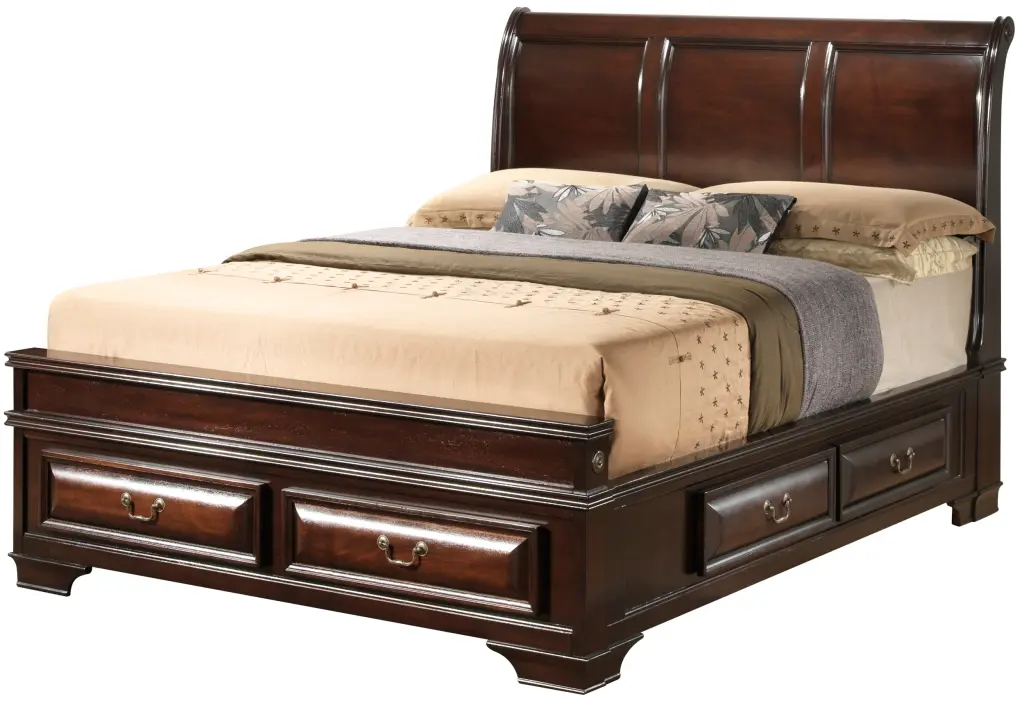 Lavita G8875A King Storage Bed Cappuccino Beige Particle Board glory furniture