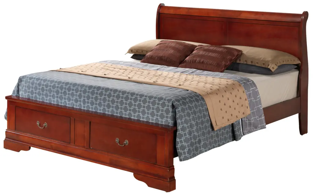 Louis Phillipe G3100D King Storage Bed Cherry Particle Board glory furniture