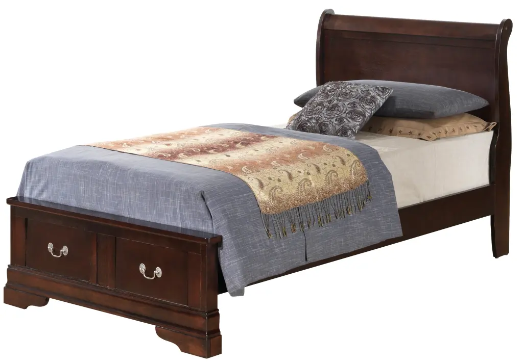 Louis Phillipe G3125D Twin Storage Bed Cappuccino Beige Particle Board glory furniture