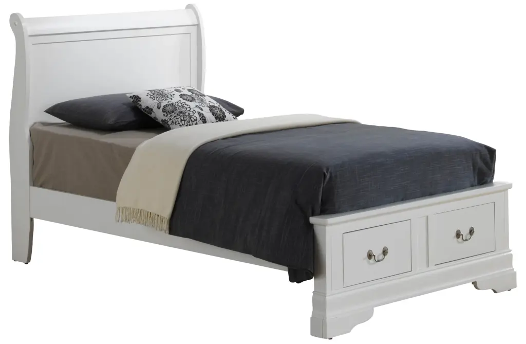 Louis Phillipe G3190D Twin Storage Bed White Particle Board glory furniture