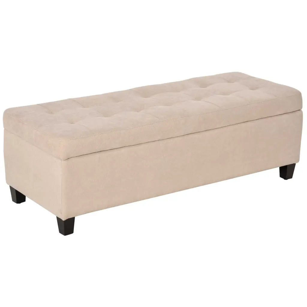 50 Inch Ottoman Storage Bench Linen Material End Bed Bench aosom business
