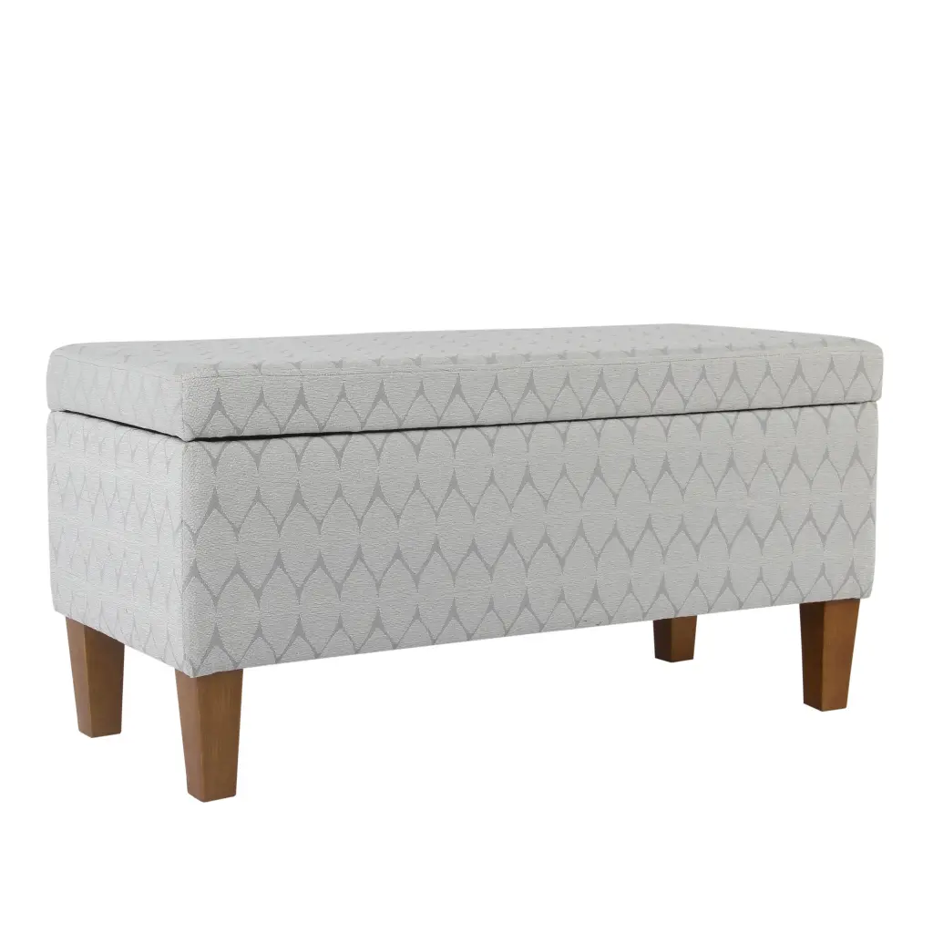 Geometric Patterned Upholstered Wooden Bench Hinged Storage Seat royal hampton
