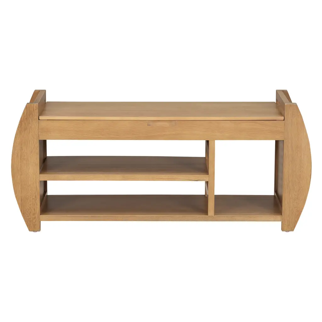 Retro Multifunctional Storage Bench Cushion And Curved Side Panel trexm