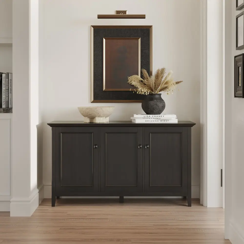 Amherst - Generous 3 Door Storage Cabinet - Hickory Brown USB Ports
