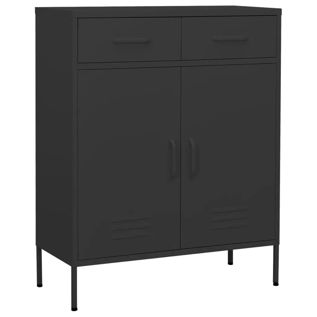 Anthracite Steel Storage Cabinet 31.5x13.8x40 Inches Home Office