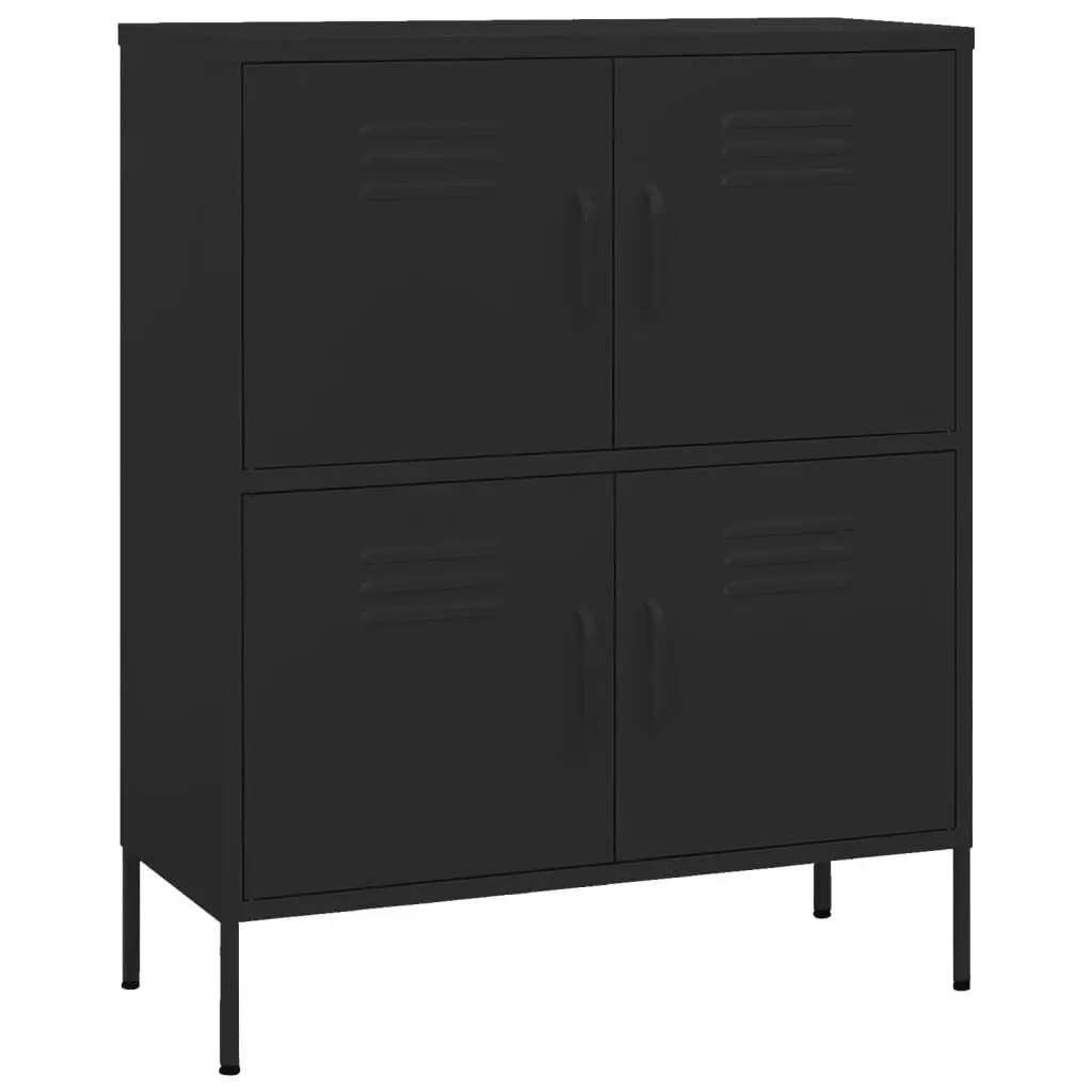 Black Steel Storage Cabinet 31.5x13.8x40 Inches Heavy Duty Home Office