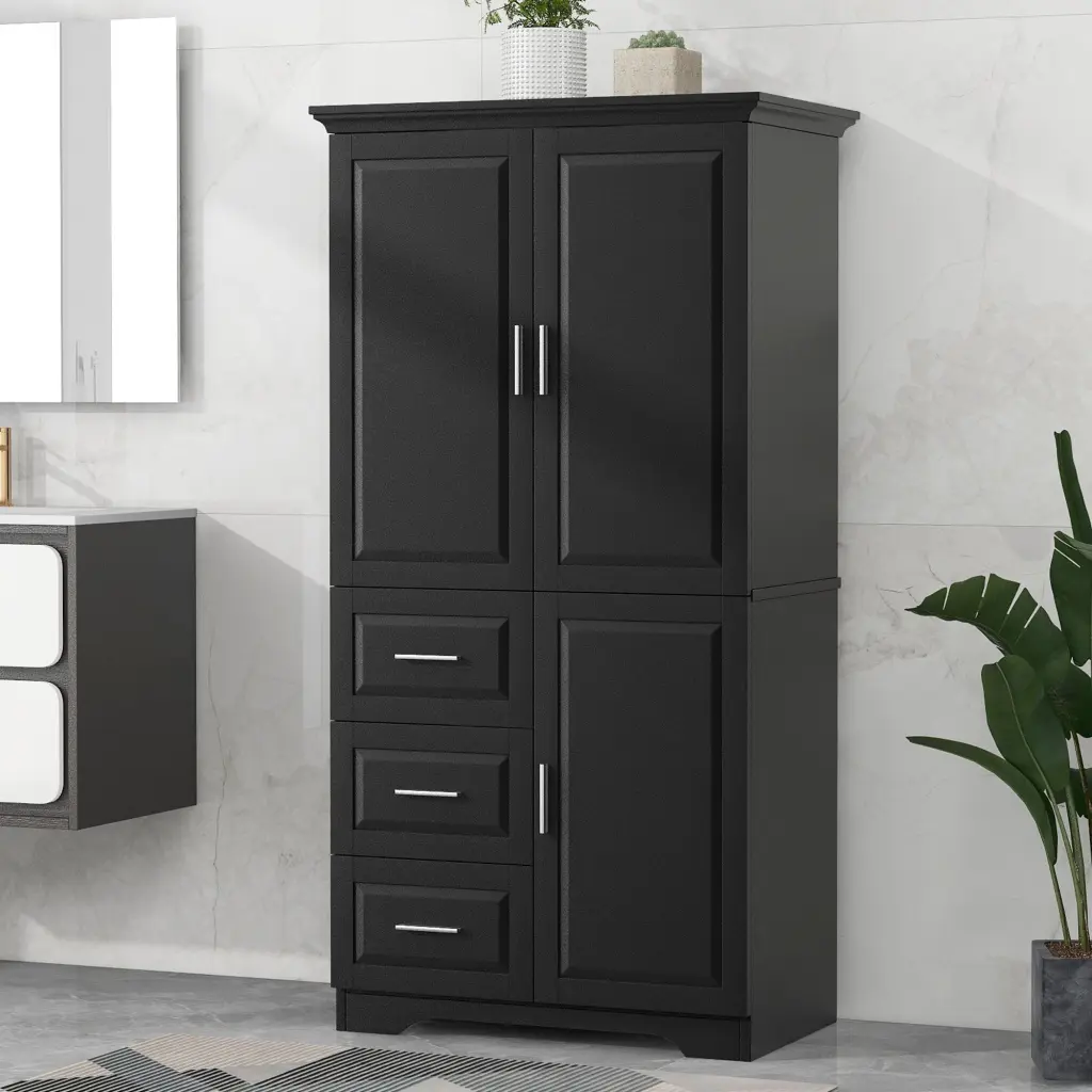 Tall and Wide Storage Cabinet Doors Bathroom or Office Three Doors rnb