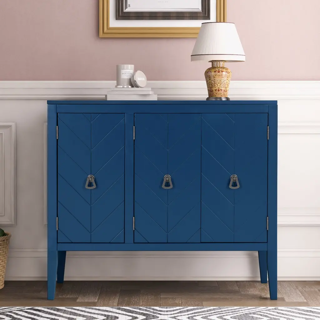 Timberen Accent Storage Cabinet Customizable Shelf Antique Gray u_style