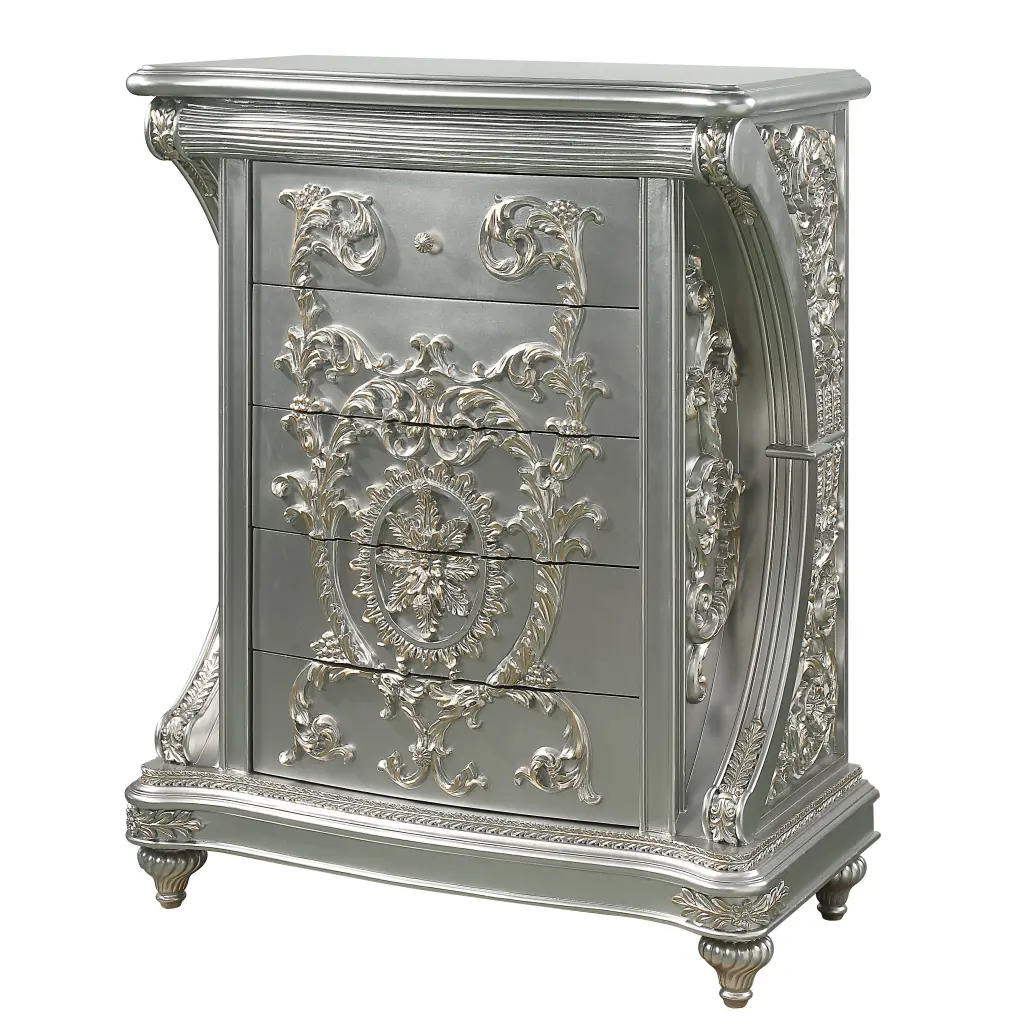Sandoval Chest Champagne Finish BD01491 Champagne PU Leather Storage Cabinet acme onsite store
