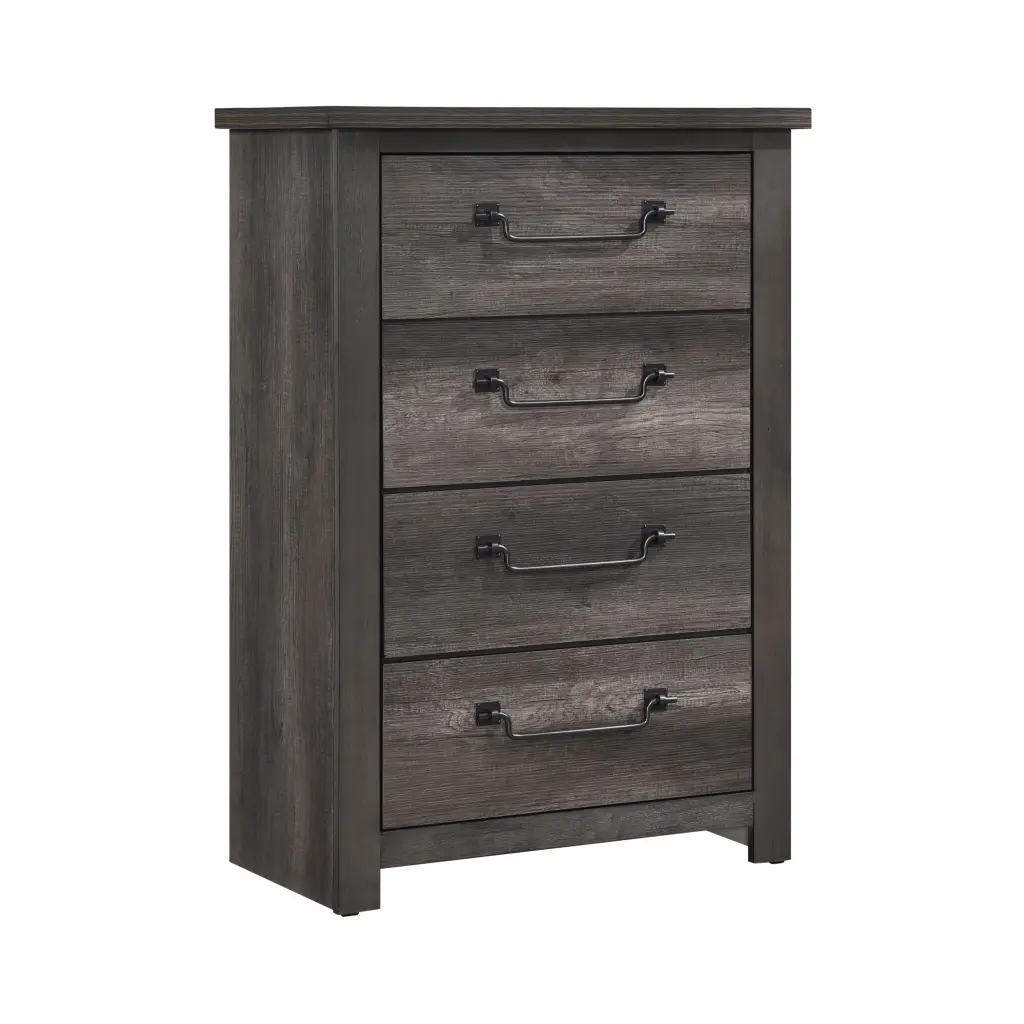 Gray Finish 4 Drawer Storage Chest Traditional Wooden Furniture kanepe