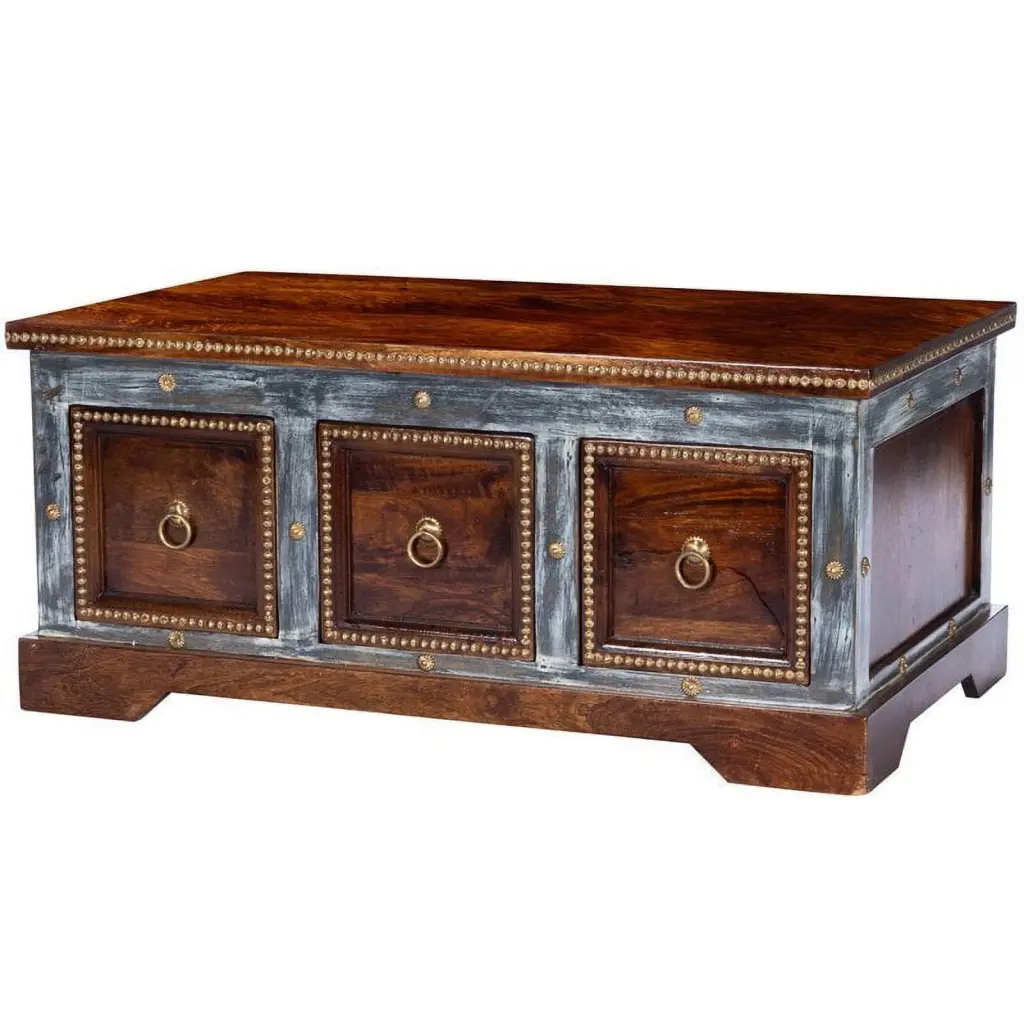 Beaumont Lane Boho Chic Wood Storage Coffee Table Espresso
