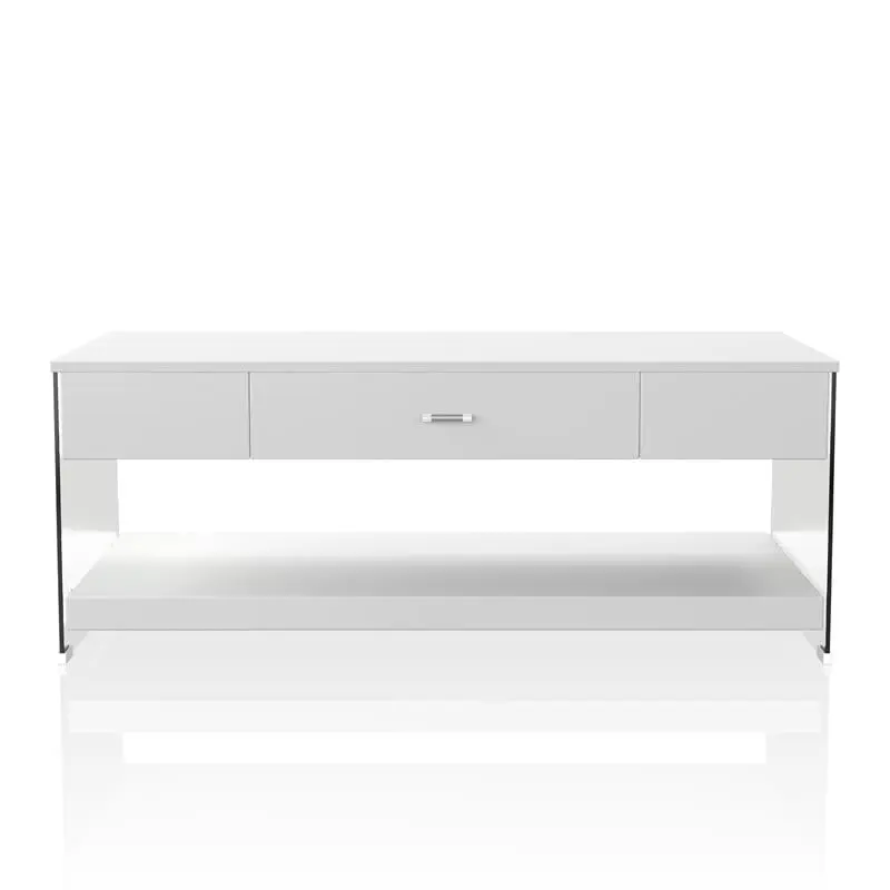 Bowery Hill Contemporary Wood Storage Coffee Table White
